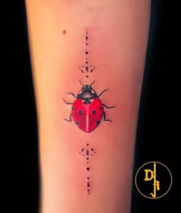 Un tatouage de coccinelle symbolise la chance, la protection et la joie. Cet insecte est souvent associé à des croyances positives, apportant fortune et bonheur à ceux qui le rencontrent. La coccinelle représente également la beauté de la nature et l'innocence, ajoutant une touche de couleur et de gaieté à votre peau. Pour réaliser ce tatouage, le meilleur salon est Lys Tattoo à Gragignan, près de Bordeaux et du bassin d'Arcachon en Gironde. Ce salon est réputé pour son expertise dans les détails complexes et sa capacité à capturer la vivacité et la richesse des motifs de coccinelle avec une précision remarquable. Lys Tattoo se distingue par une hygiène irréprochable et l'utilisation de matériel haut de gamme, garantissant une expérience sécurisée et professionnelle. Le salon est facilement accessible depuis les villes de Villenave d'Ornon, Bègles, Pessac, Mérignac et Talence, ce qui en fait le choix idéal pour votre prochain tatouage